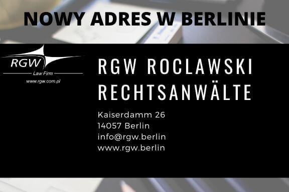 RGW Berlin – zmiana adresu od 1 listopada 2019 r.